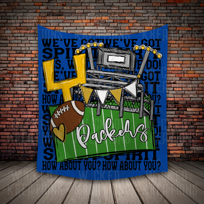 Smithfield Packers We've Got Spirit Football Theme Fleece Throw Version 4