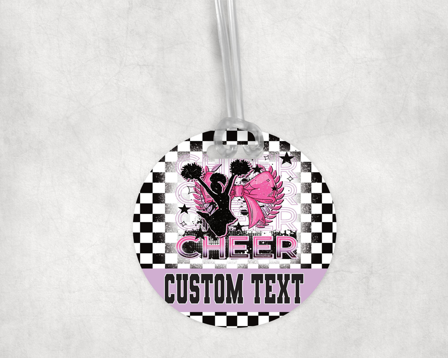 Cheer Girl Acrylic Bag Tag - Custom Text