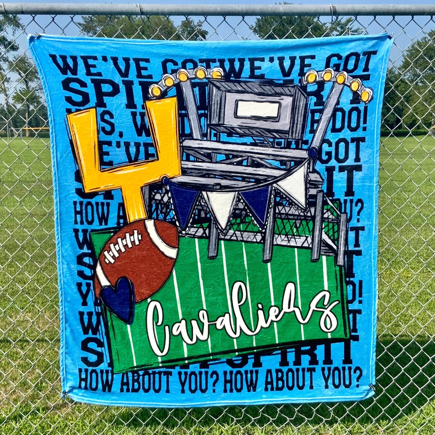 Custom We've Got Spirit Football Theme Fleece Throw