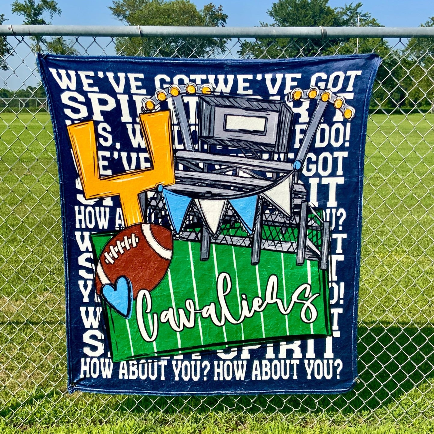 Custom We've Got Spirit Football Theme Fleece Throw