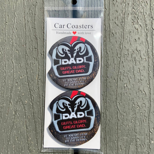 Dad Guts Glory Great Dad Car Coaster Set