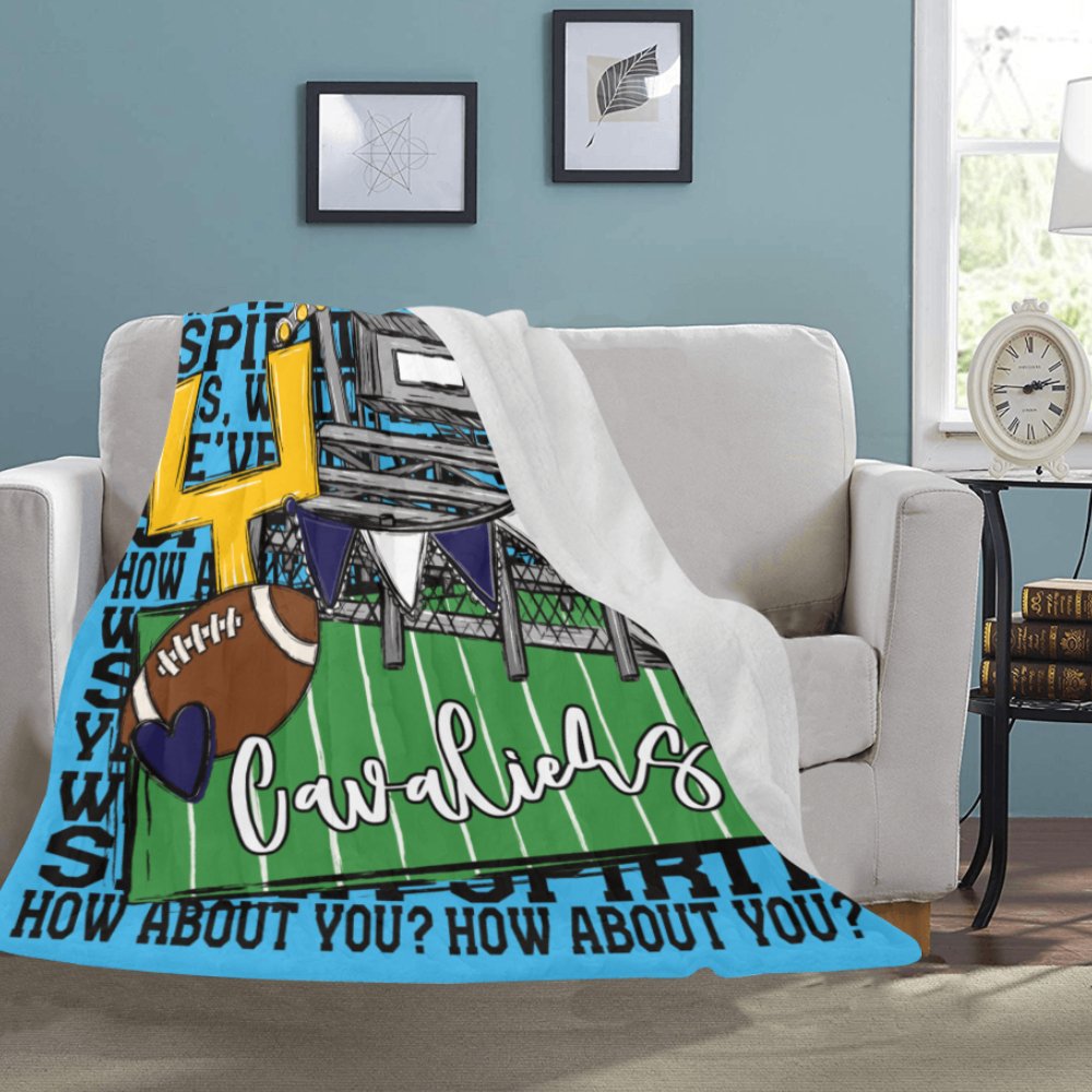 Lakeland Cavaliers We've Got Spirit Football Theme Fleece Throw Version 2