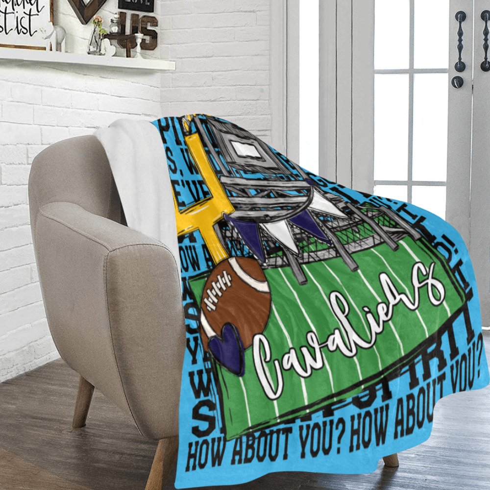 Lakeland Cavaliers We've Got Spirit Football Theme Fleece Throw Version 2