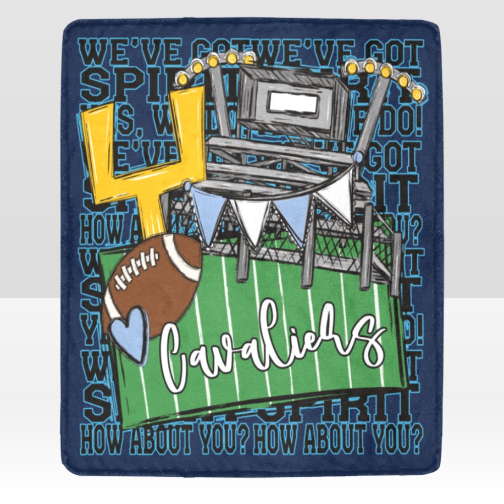 Lakeland Cavaliers We've Got Spirit Football Theme Fleece Throw Version 4