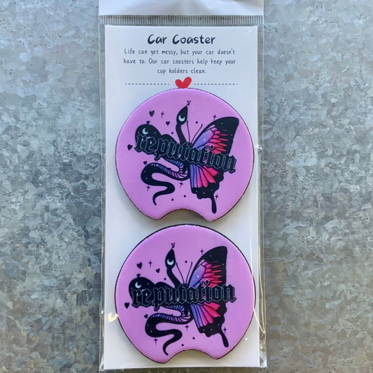 Reputation Purple Car Coaster Set