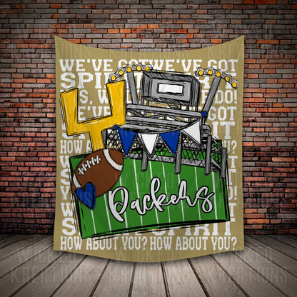 Smithfield Packers We've Got Spirit Football Theme Fleece Throw Version 1