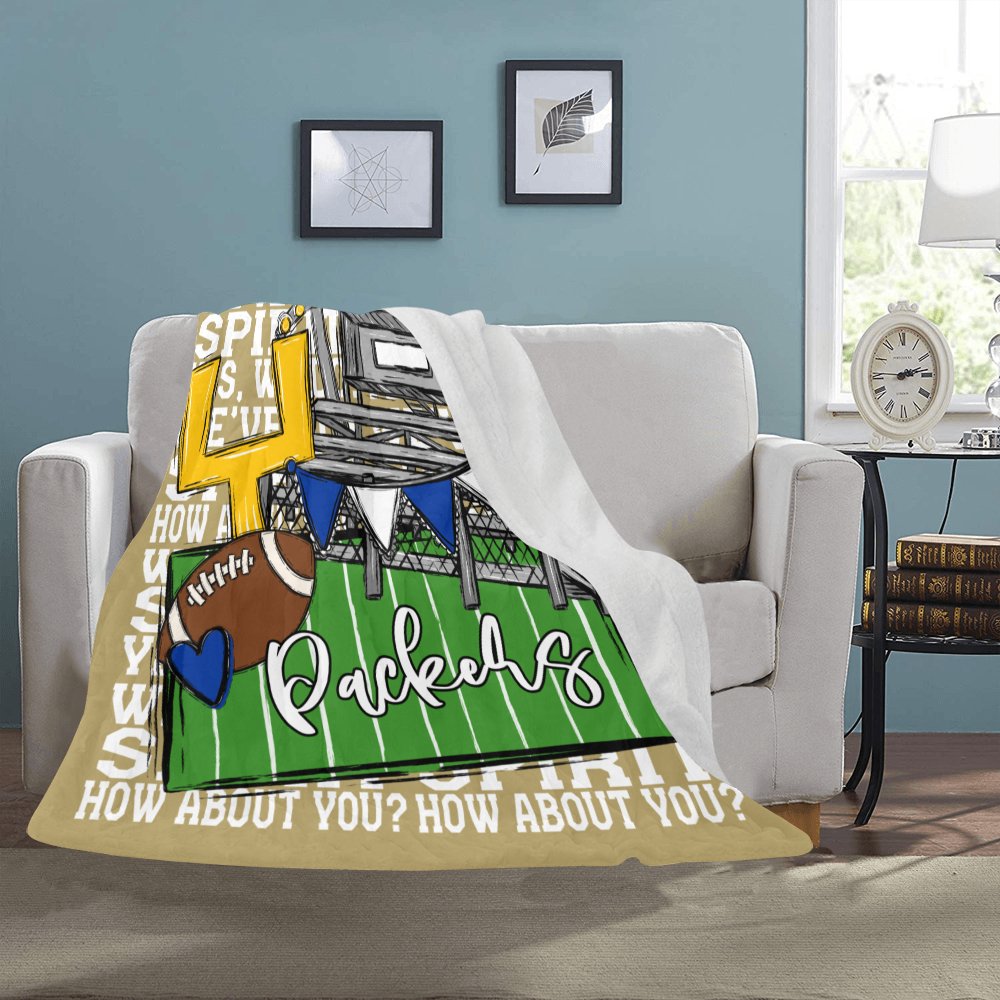 Smithfield Packers We've Got Spirit Football Theme Fleece Throw Version 1