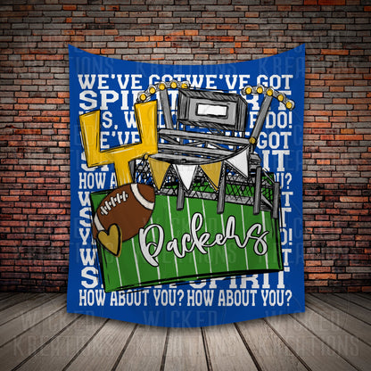 Smithfield Packers We've Got Spirit Football Theme Fleece Throw Version 2