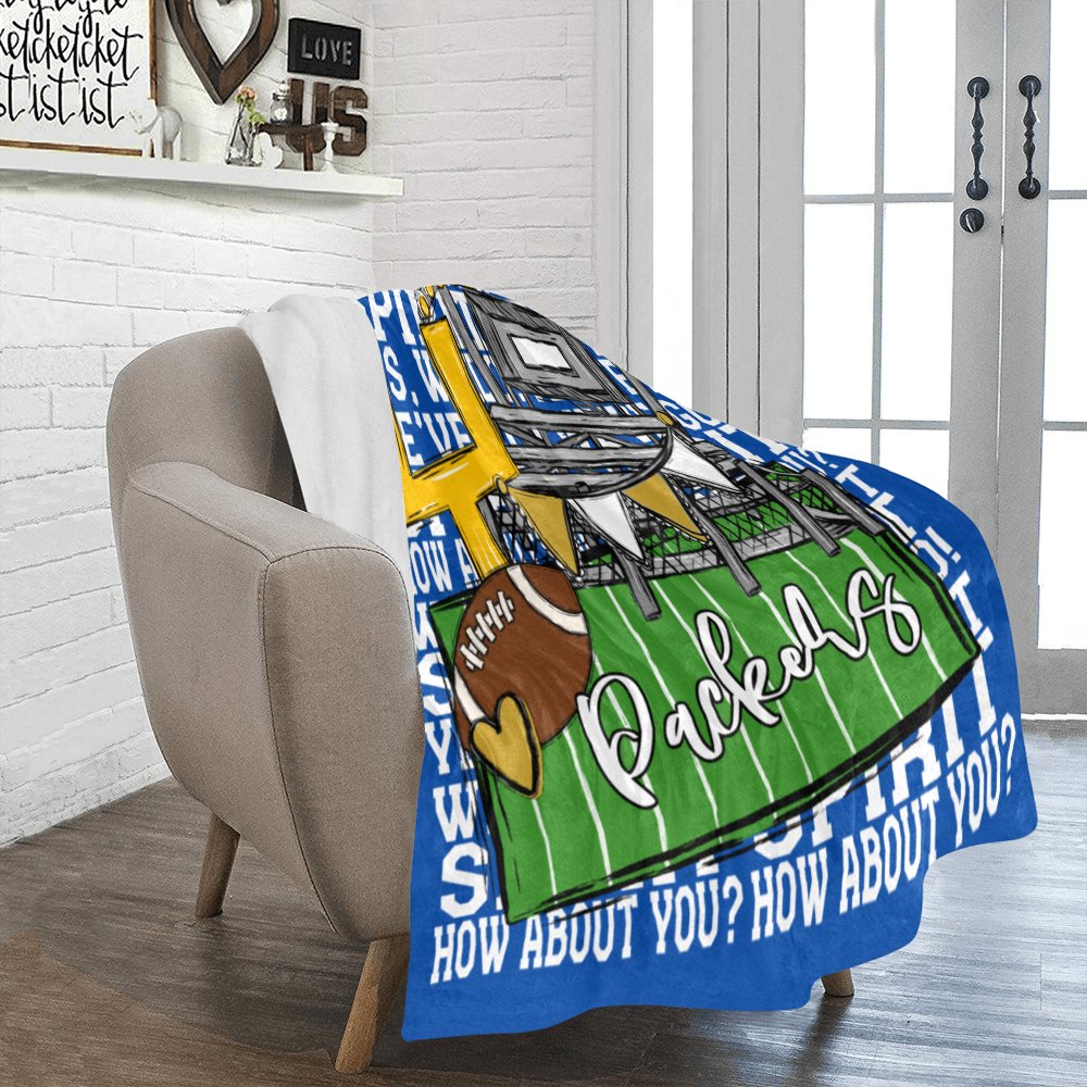 Smithfield Packers We've Got Spirit Football Theme Fleece Throw Version 2