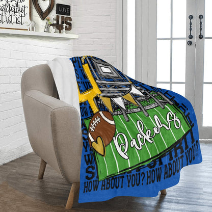 Smithfield Packers We've Got Spirit Football Theme Fleece Throw Version 4