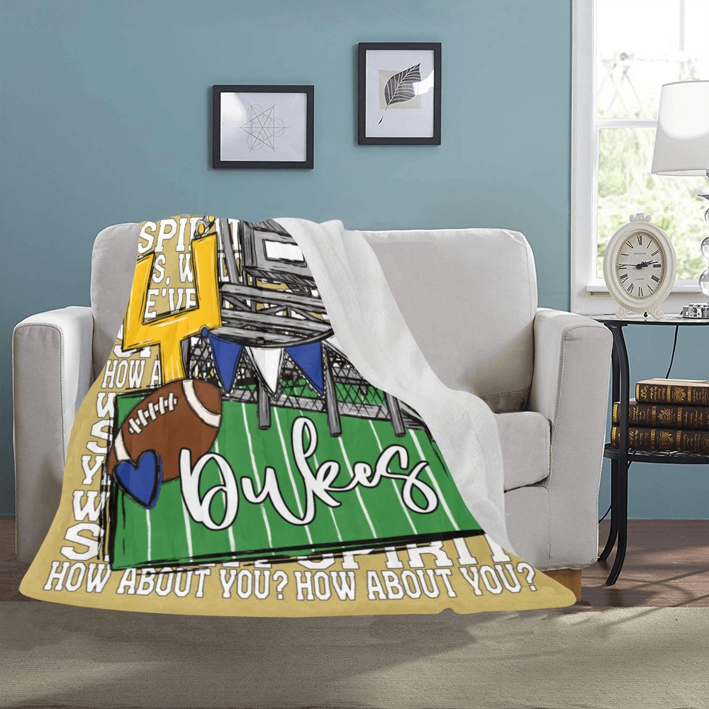 Windsor Dukes We've Got Spirit Football Theme Fleece Throw Version 1