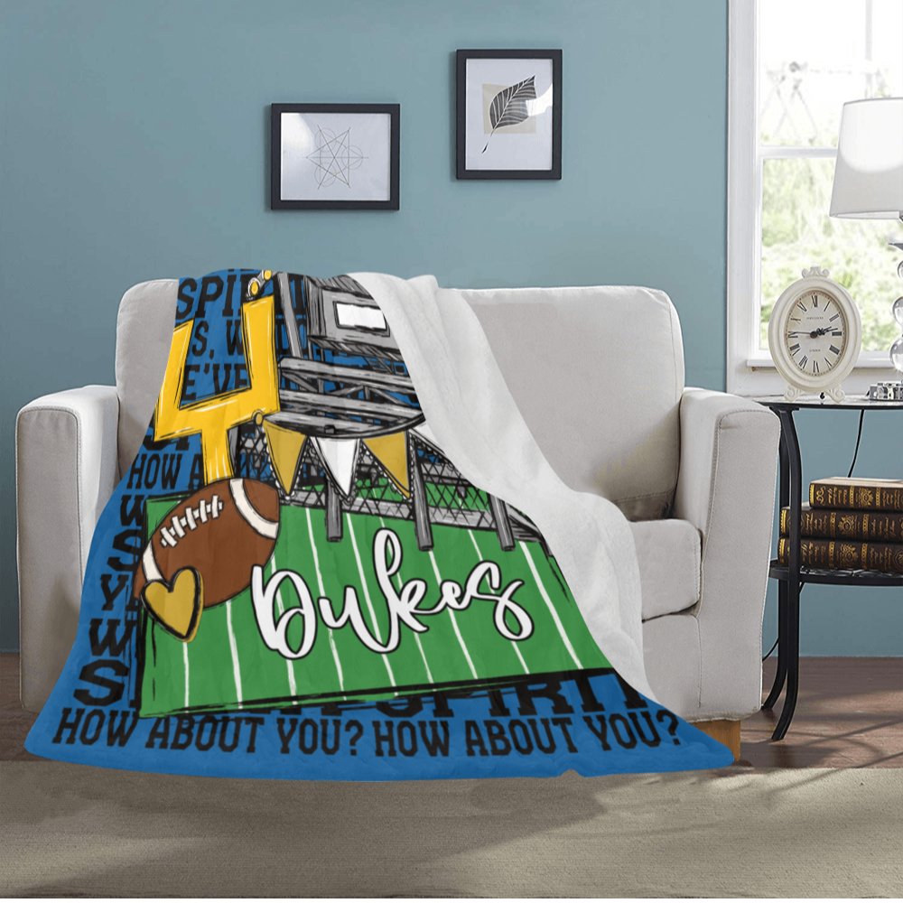 Windsor Dukes We've Got Spirit Football Theme Fleece Throw Version 4