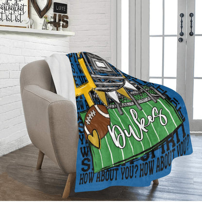 Windsor Dukes We've Got Spirit Football Theme Fleece Throw Version 4