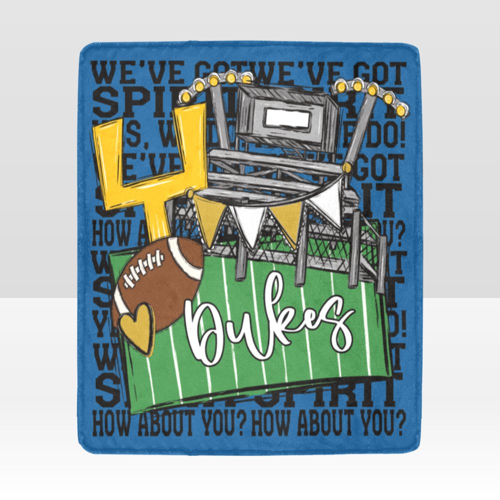 Windsor Dukes We've Got Spirit Football Theme Fleece Throw Version 4