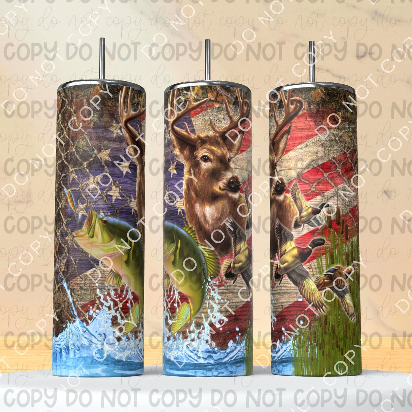 Buck, Ducks, Fishing Tumbler