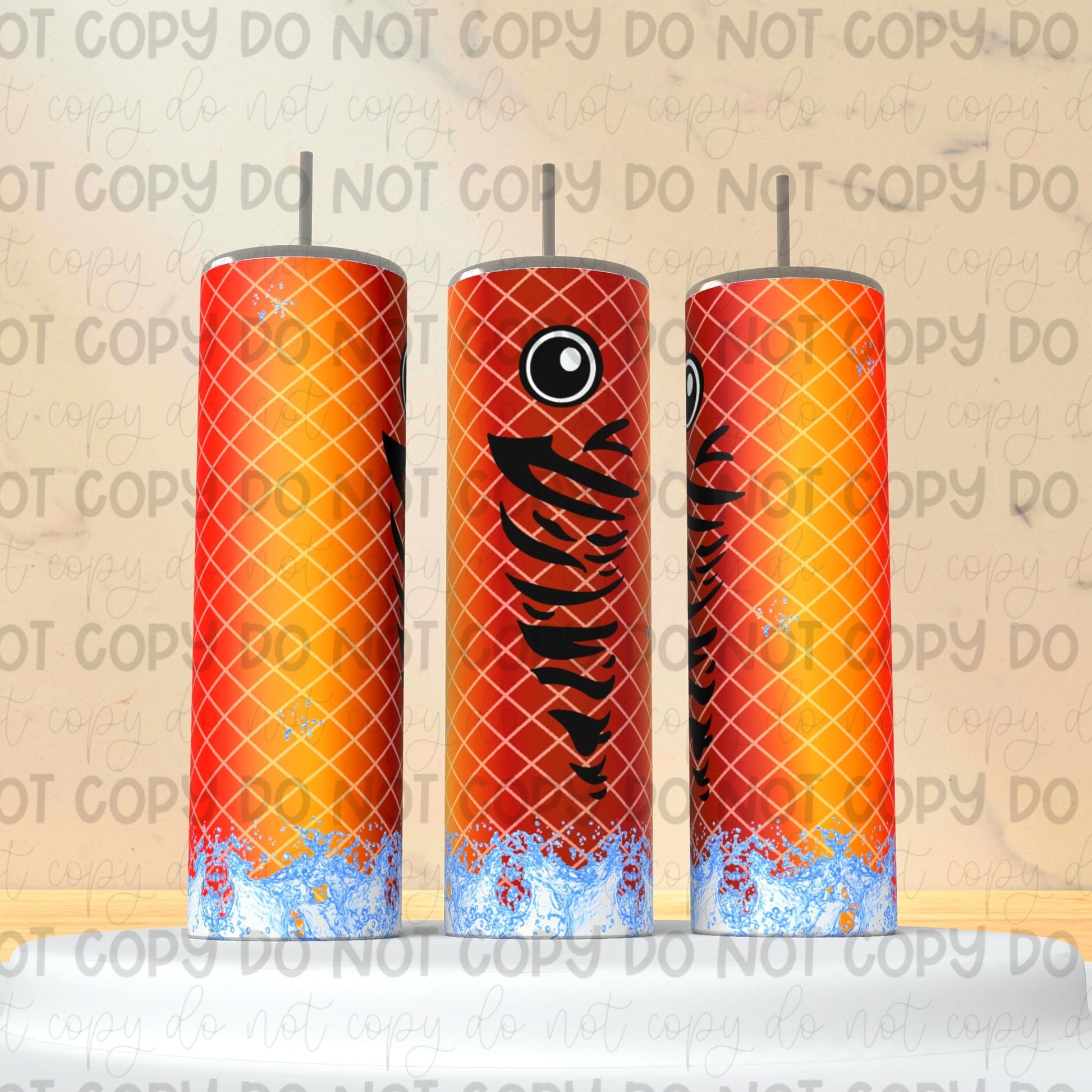 Orange Red Fish Tumbler