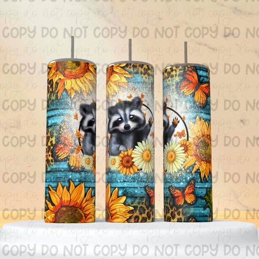 Racoon Sunflower Tumbler