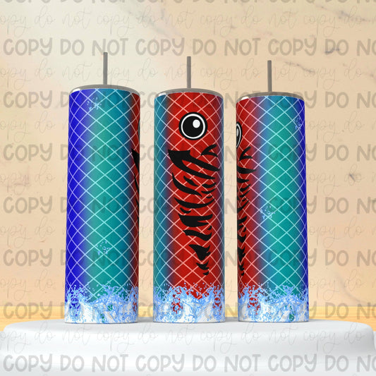 Red Teal Blue Fish Tumbler