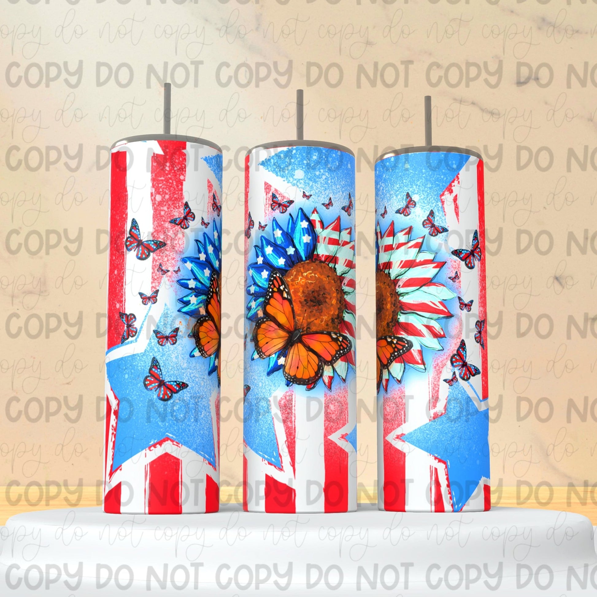 Stars & Stripes Butterfly Tumbler