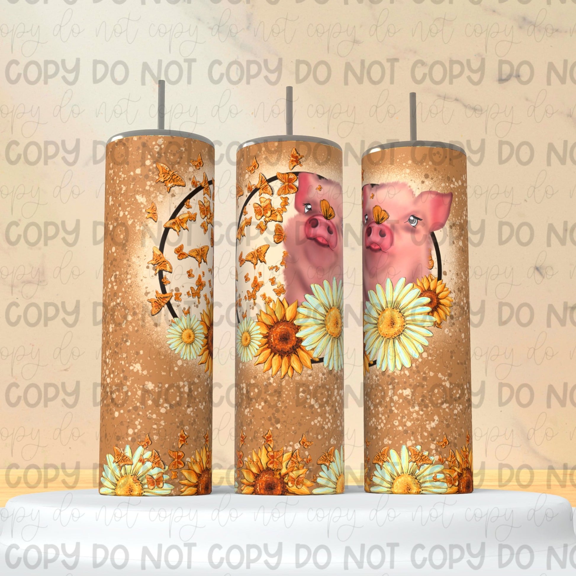 Sunflower Pig Tumbler